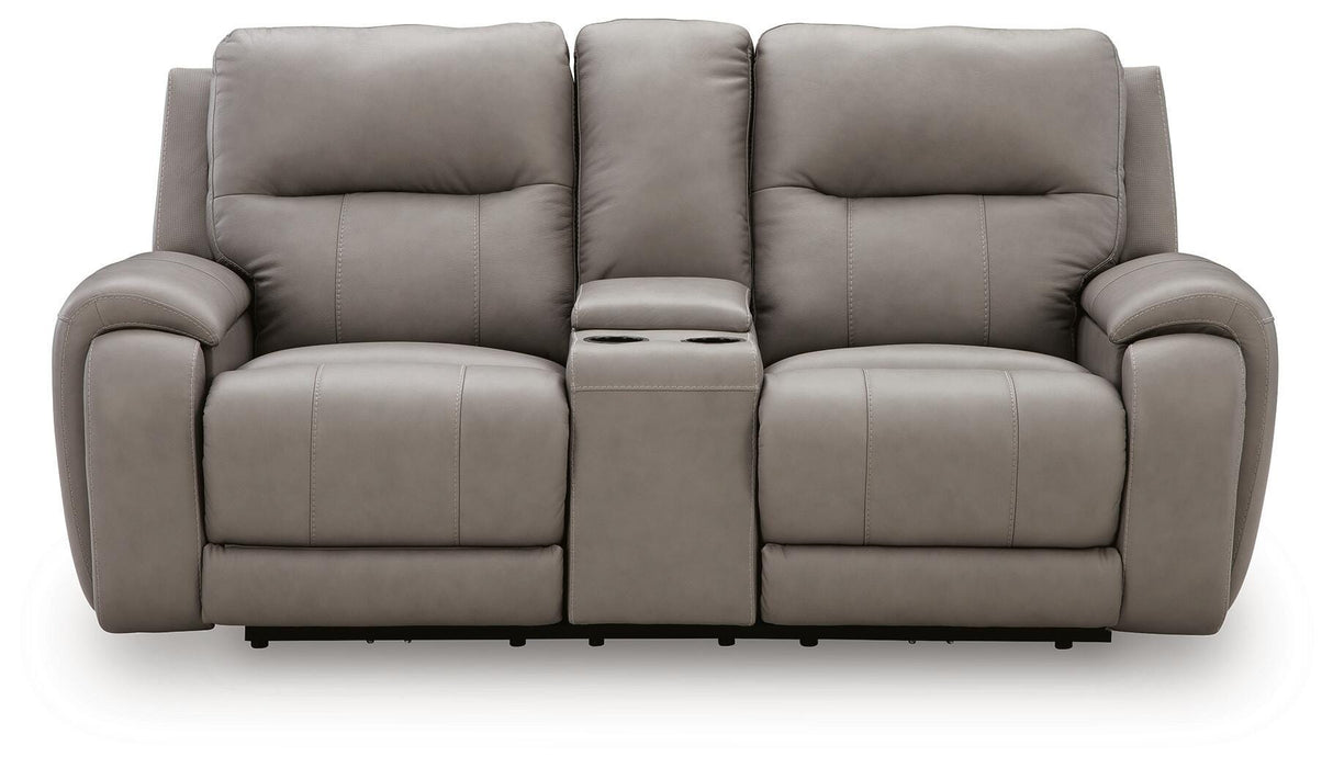 Real Moments Ash Power Reclining Loveseat with Audio Seating