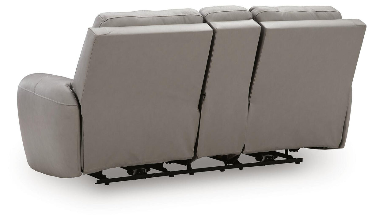 Real Moments Ash Power Reclining Loveseat with Audio Seating