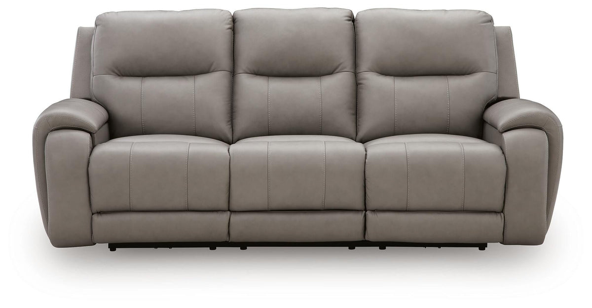 Real Moments Ash Power Reclining Sofa with Audio Seating by Ashley at Eve Furniture