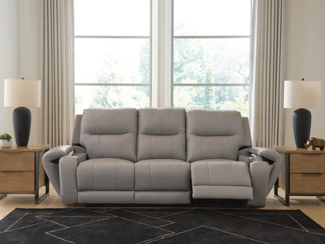 Real Moments Ash Power Reclining Sofa with Audio Seating by Ashley at Eve Furniture