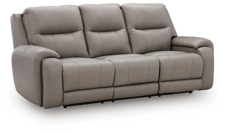 Real Moments Ash Power Reclining Sofa with Audio Seating by Ashley at Eve Furniture