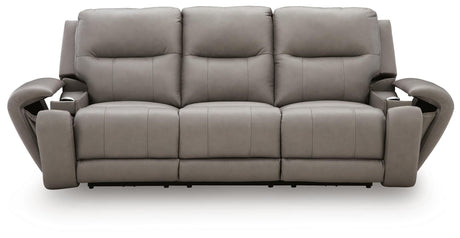 Real Moments Ash Power Reclining Sofa with Audio Seating by Ashley at Eve Furniture