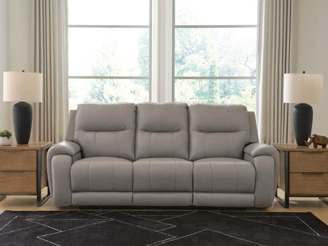 Real Moments Ash Power Reclining Sofa with Audio Seating by Ashley at Eve Furniture