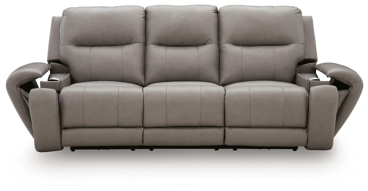 Real Moments Ash Power Reclining Sofa with Audio Seating