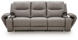 Real Moments Ash Power Reclining Sofa with Audio Seating