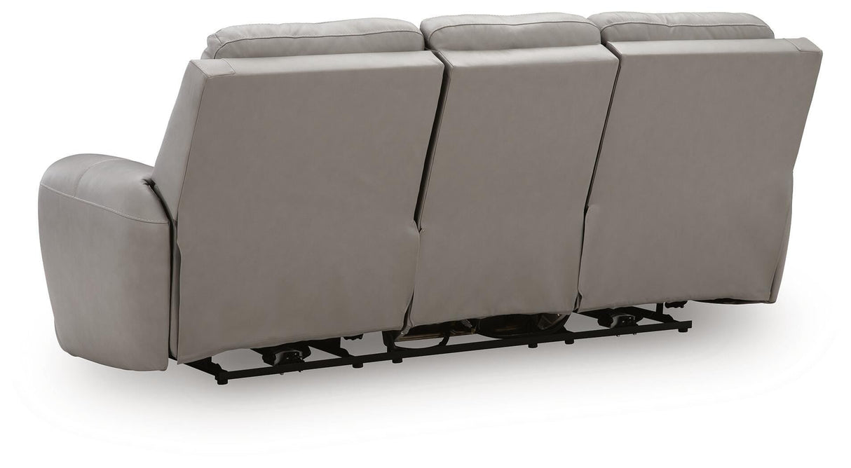 Real Moments Ash Power Reclining Sofa with Audio Seating
