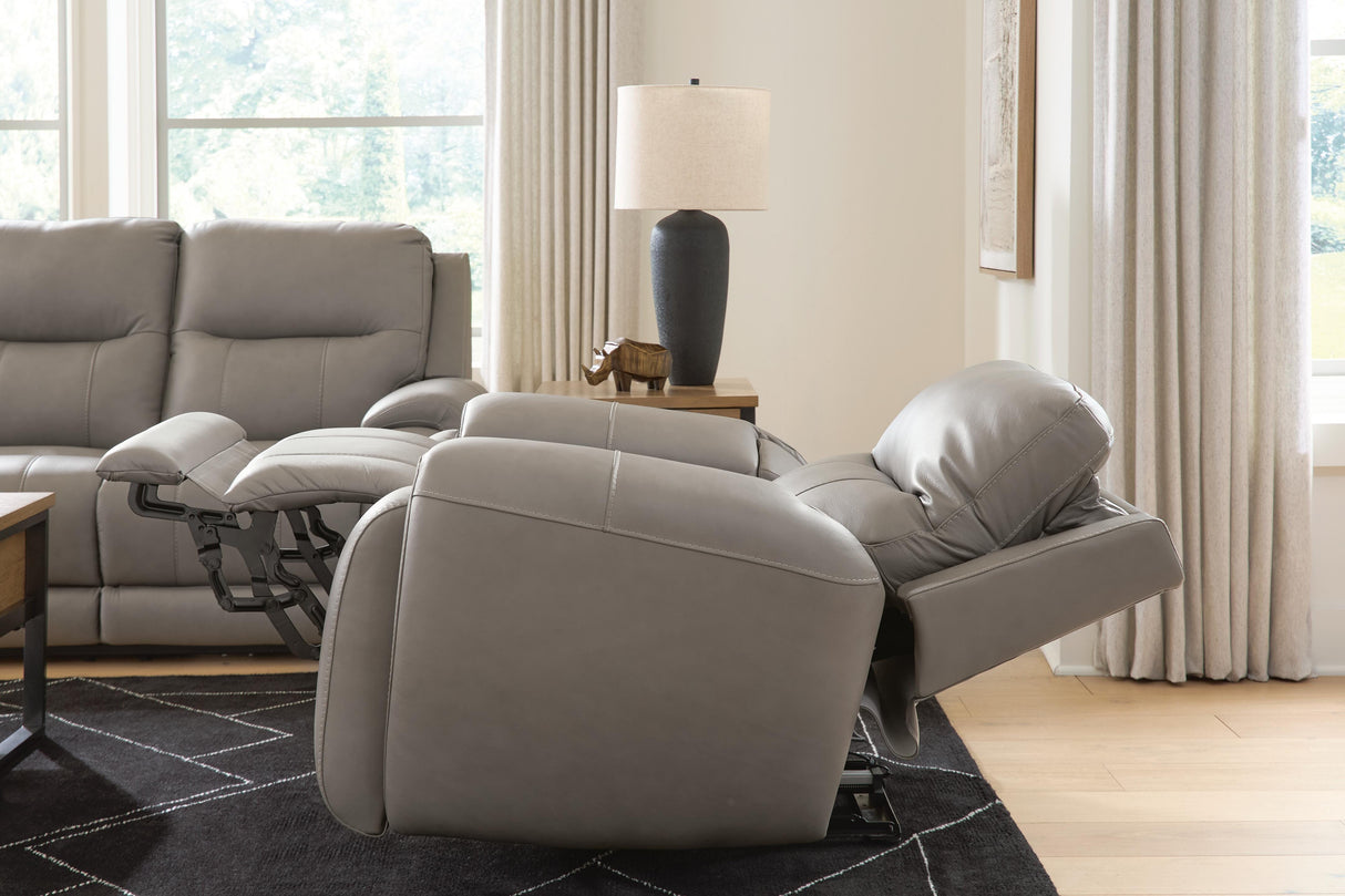 Real Moments Ash Power Reclining Sofa with Audio Seating