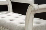 Realyn Antique White Accent Bench by Ashley at Eve Furniture