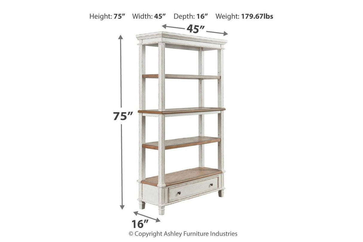 Realyn Brown/White 75" Bookcase by Ashley at Eve Furniture