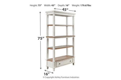 Realyn Brown/White 75" Bookcase by Ashley at Eve Furniture