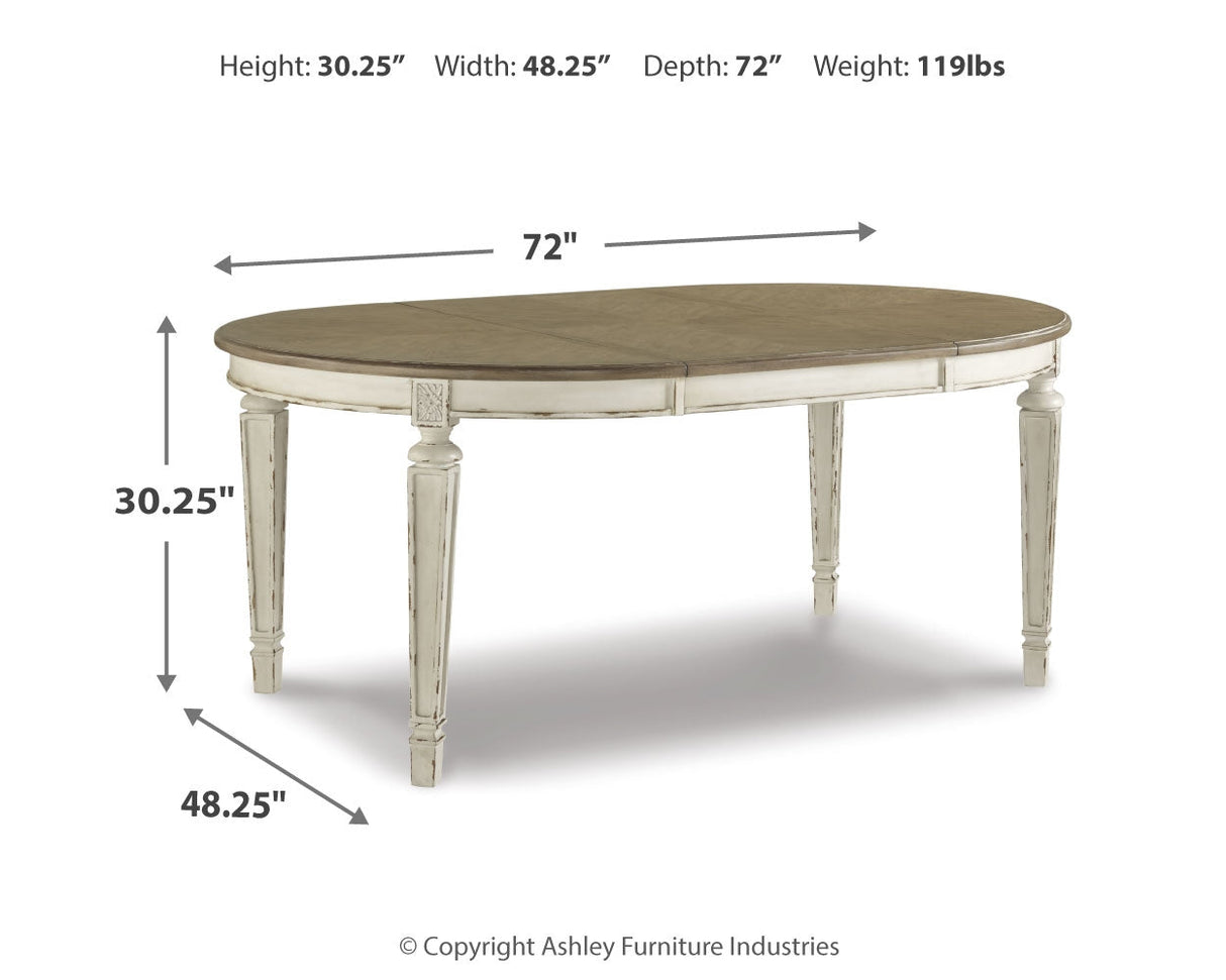 Realyn Chipped White 5-Piece Oval/Round Dining Table Set by Ashley at Eve Furniture