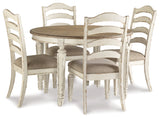 Realyn Chipped White 5-Piece Oval/Round Dining Table Set by Ashley at Eve Furniture