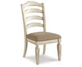 Realyn Chipped White 7-piece Oval/Round Dining Table Set by Ashley at Eve Furniture