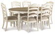 Realyn Chipped White 7-piece Oval/Round Dining Table Set by Ashley at Eve Furniture