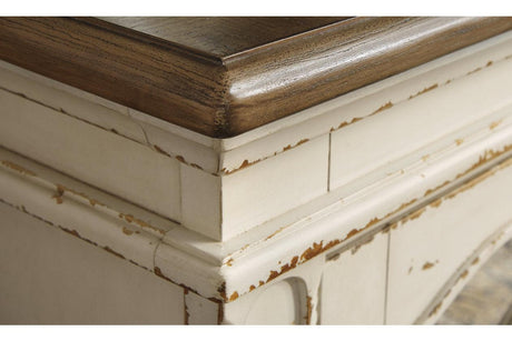 Realyn Chipped White 74" TV Stand by Ashley at Eve Furniture