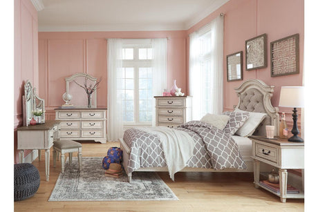 Realyn Chipped White Chest of Drawers by Ashley at Eve Furniture