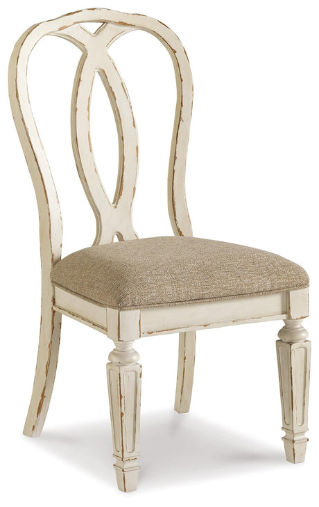 Realyn Chipped White Dining Chair, Set of 2 by Ashley at Eve Furniture