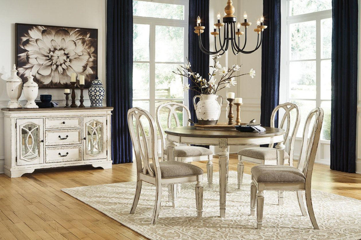 Realyn Chipped White Dining Chair, Set of 2 by Ashley at Eve Furniture