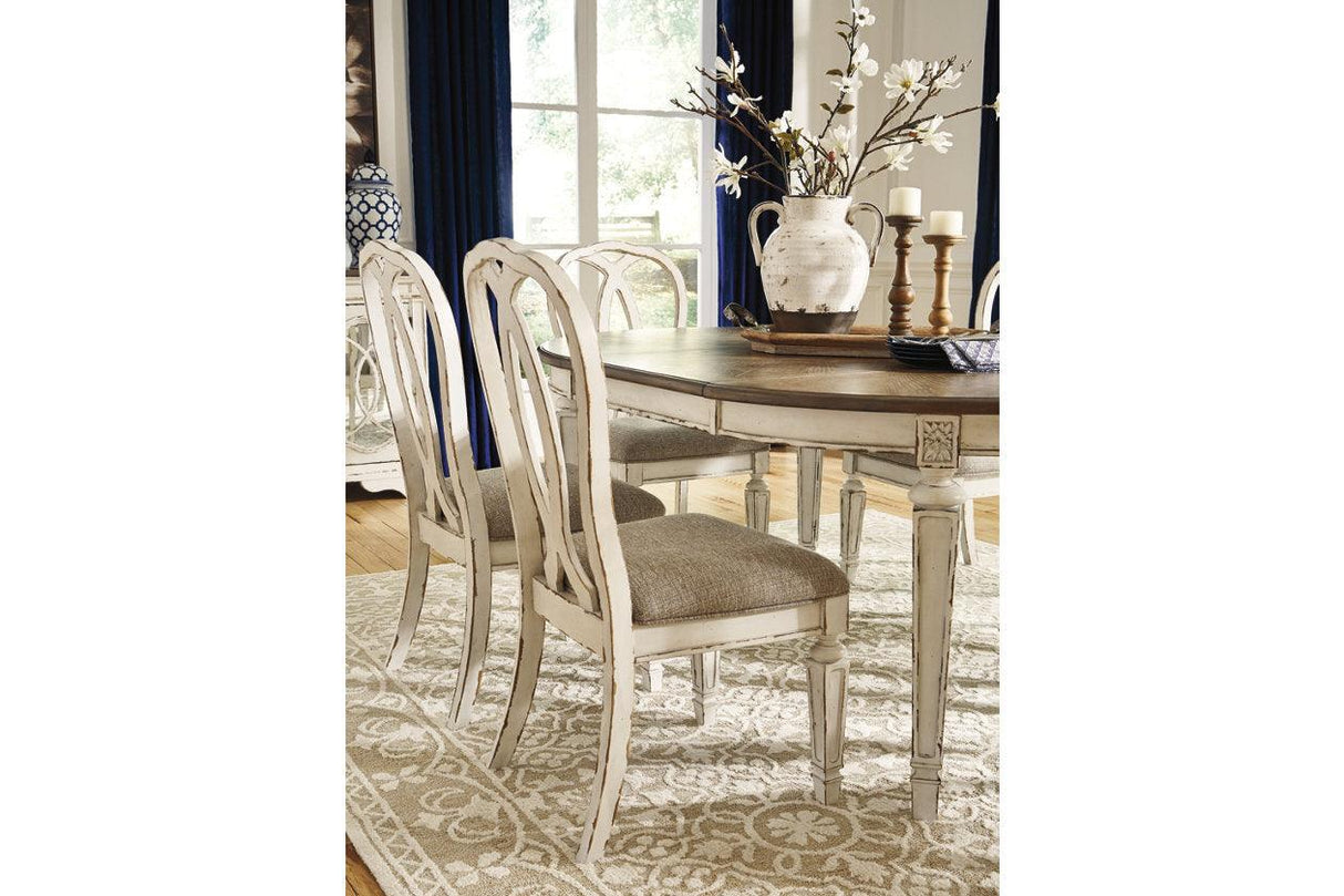 Realyn Chipped White Dining Chair, Set of 2 by Ashley at Eve Furniture