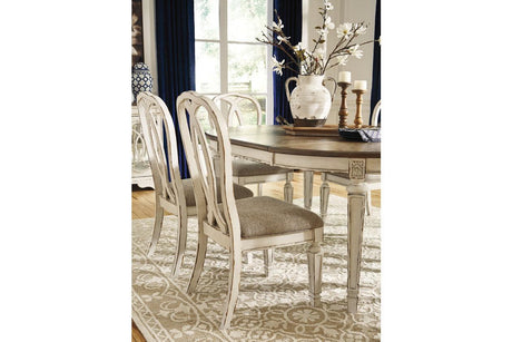Realyn Chipped White Dining Chair, Set of 2 by Ashley at Eve Furniture