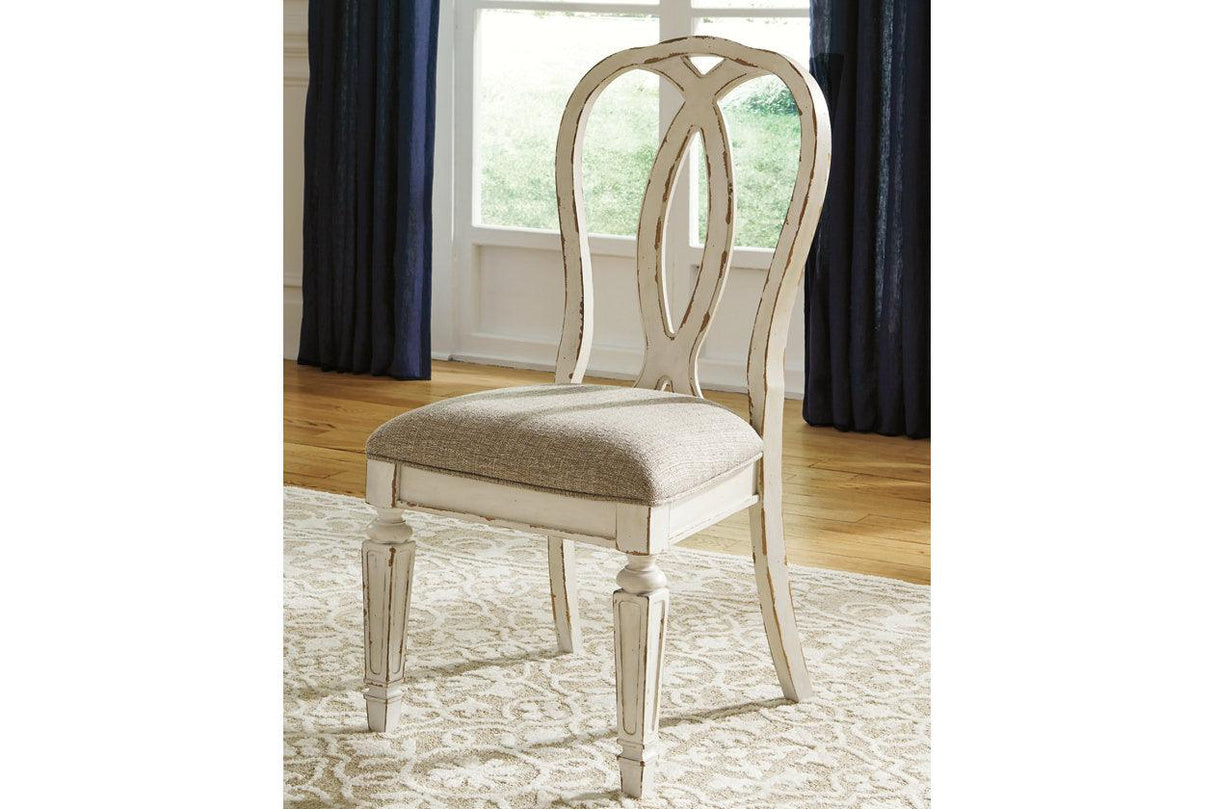 Realyn Chipped White Dining Chair, Set of 2 by Ashley at Eve Furniture