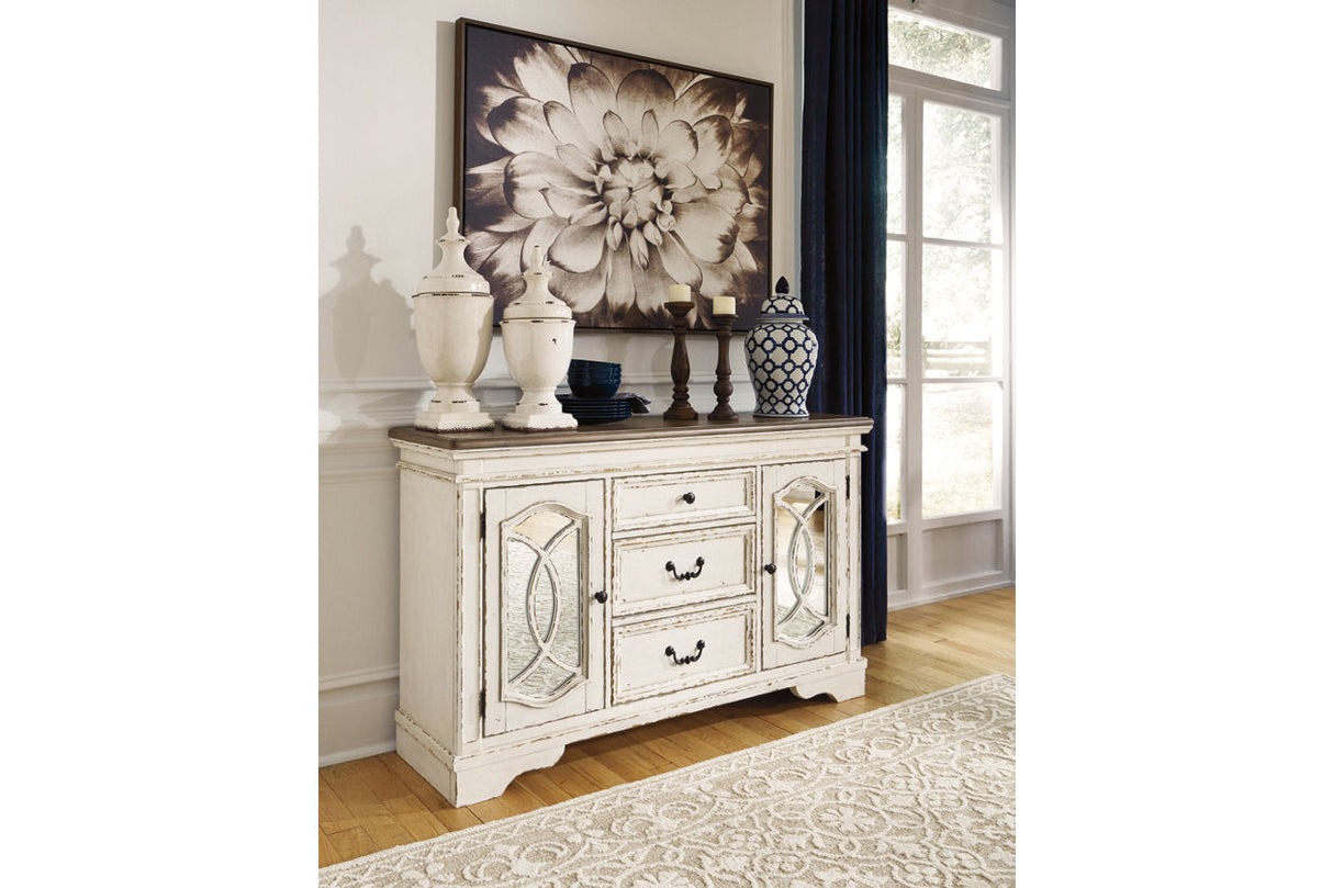Realyn Chipped White Dining Server by Ashley at Eve Furniture