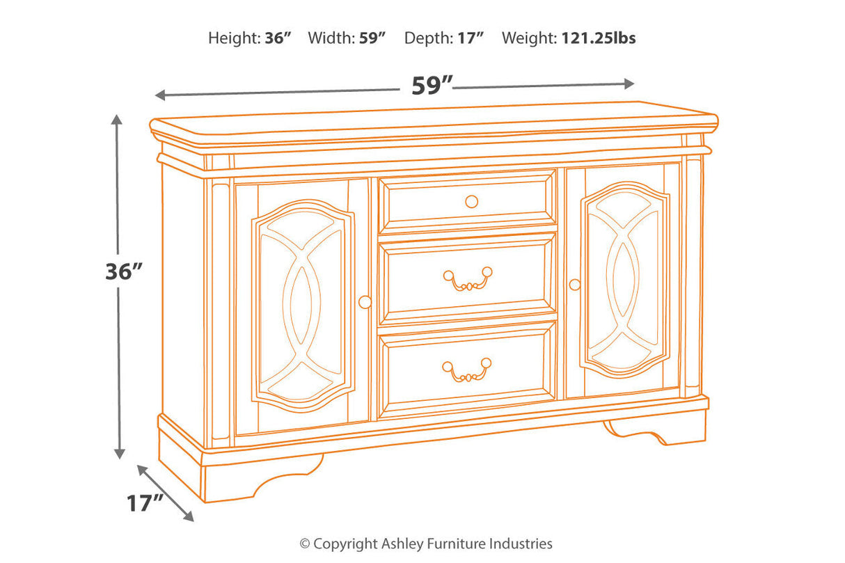 Realyn Chipped White Dining Server by Ashley at Eve Furniture