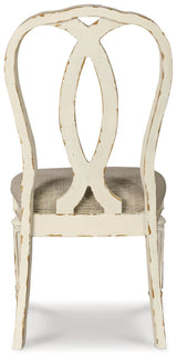Realyn Chipped White Dining Table and 8 Ribbon Back Chairs by Ashley at Eve Furniture