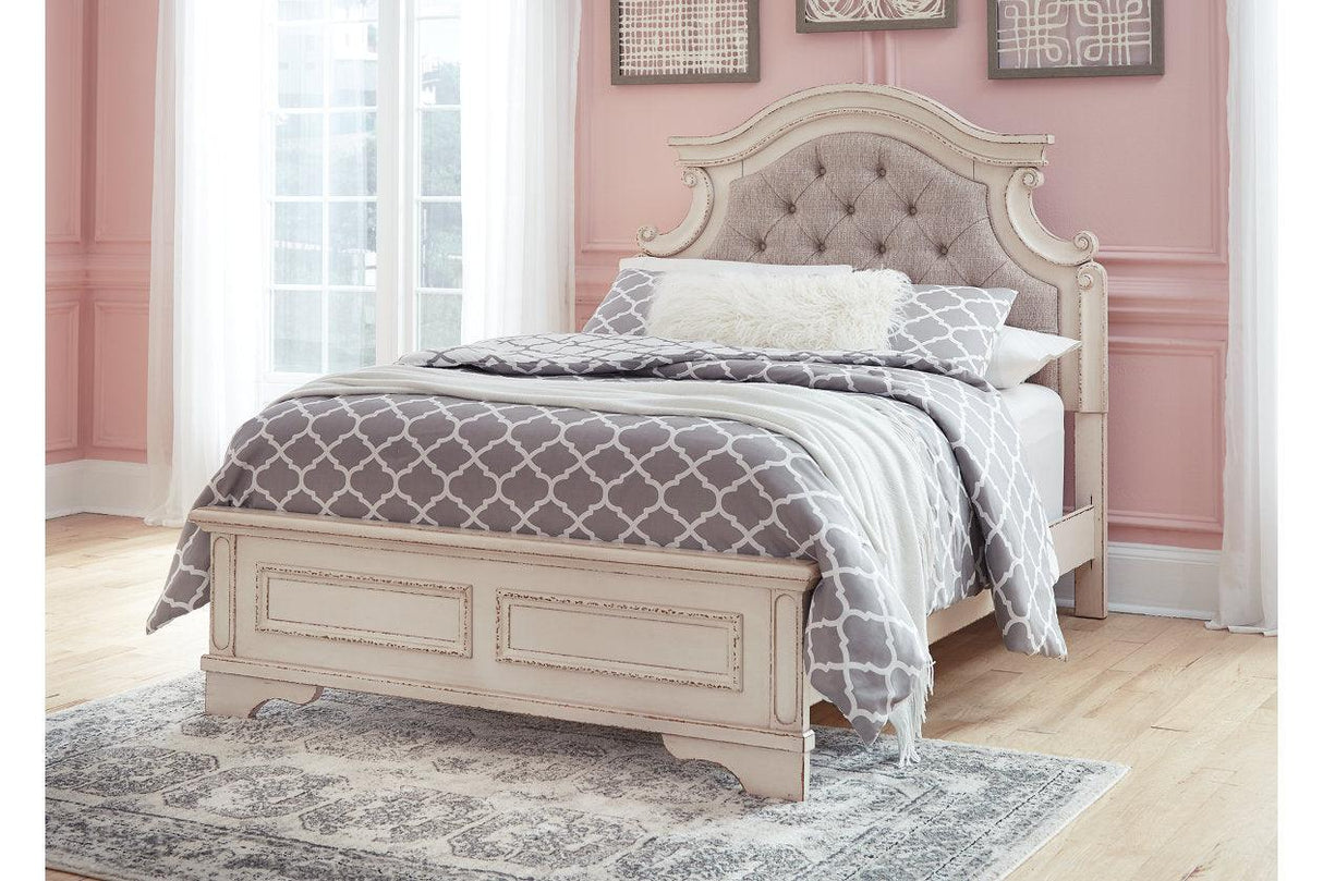 Realyn Chipped White Full Panel Bed by Ashley at Eve Furniture