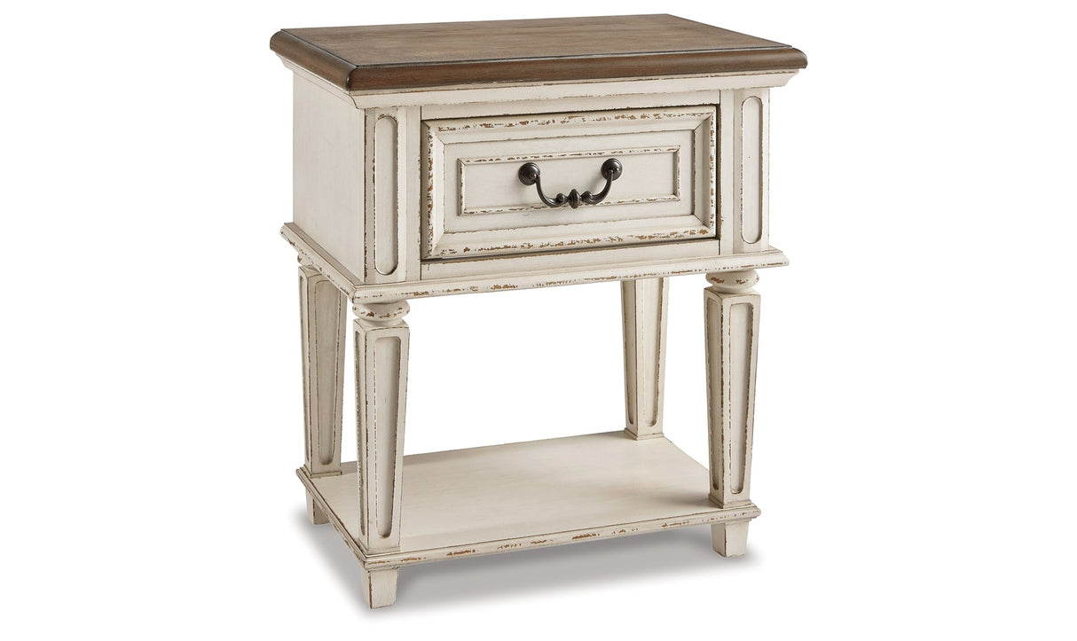 Realyn Chipped White Nightstand by Ashley at Eve Furniture