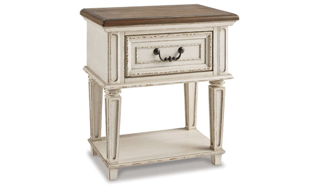 Realyn Chipped White Nightstand by Ashley at Eve Furniture