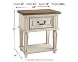 Realyn Chipped White Nightstand by Ashley at Eve Furniture