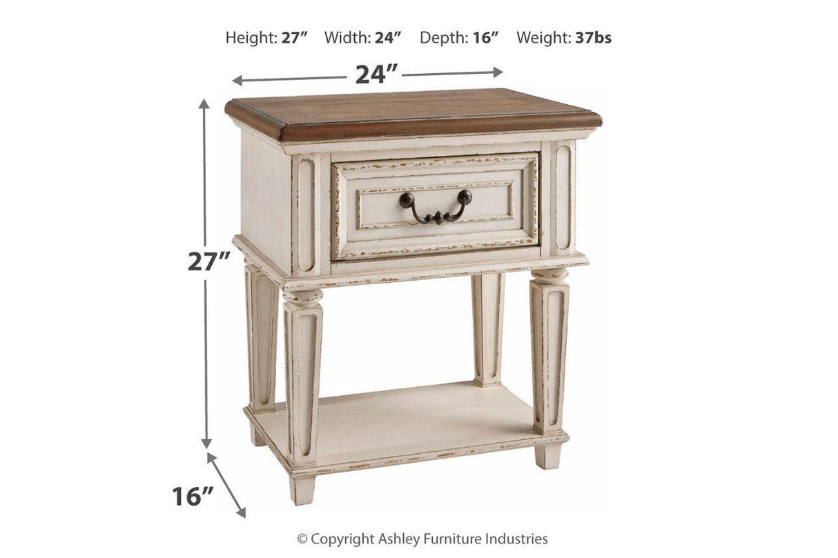 Realyn Chipped White Nightstand by Ashley at Eve Furniture