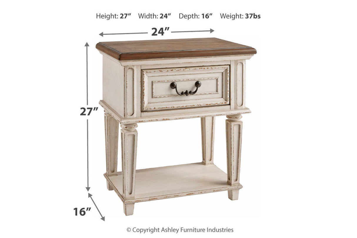 Realyn Chipped White Nightstand by Ashley at Eve Furniture
