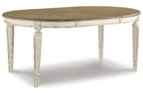 Realyn Chipped White Oval Dining Table and 4 Ladder Back Chairs by Ashley at Eve Furniture