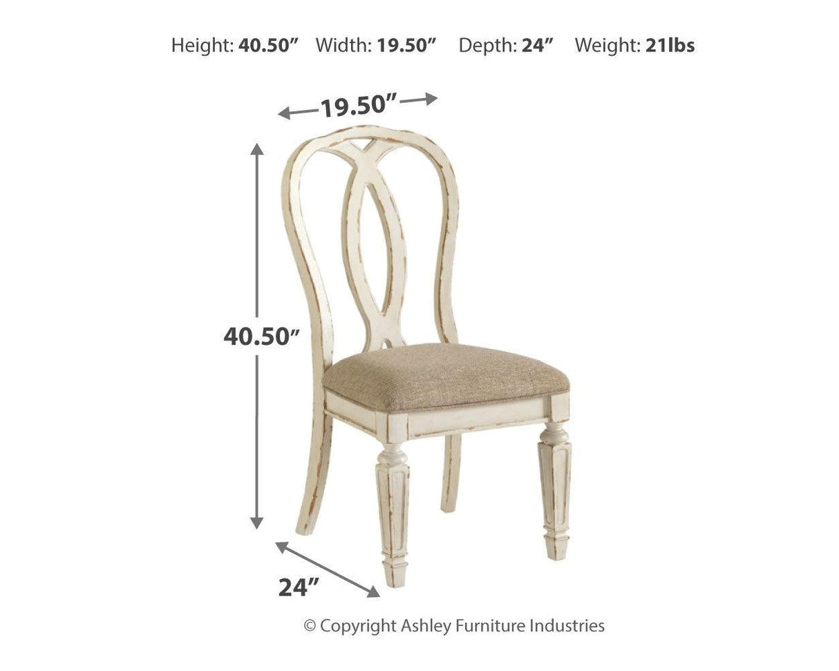 Realyn Chipped White Oval Dining Table and 6 Chairs with Server by Ashley at Eve Furniture