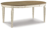 Realyn Chipped White Oval Dining Table and 6 Chairs with Server by Ashley at Eve Furniture