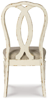 Realyn Chipped White Oval Dining Table and 6 Chairs with Server by Ashley at Eve Furniture