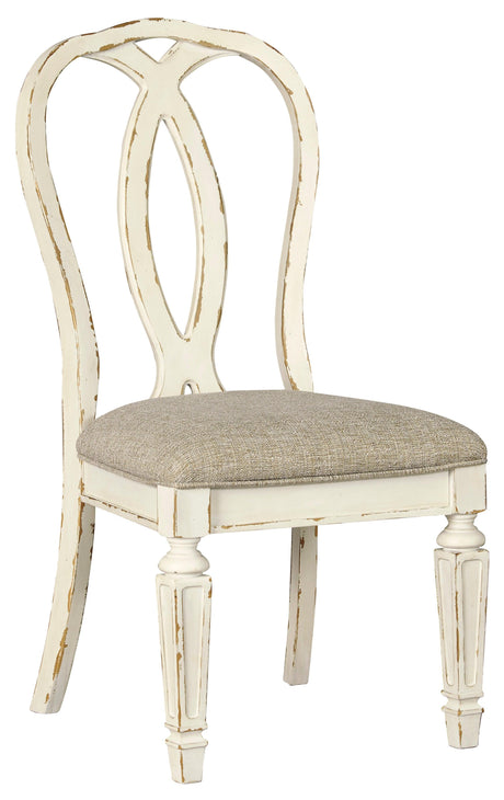 Realyn Chipped White Oval Extendable Round/Oval Ladder Dining Set by Ashley at Eve Furniture