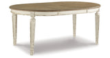Realyn Chipped White Oval/Round Dining Table and 6 Ribbon Back Chairs by Ashley at Eve Furniture