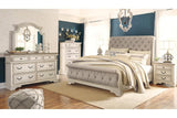 Realyn Chipped White Queen Sleigh Bed by Ashley at Eve Furniture