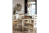 Realyn Chipped White Rectangular Dining Extension Table by Ashley at Eve Furniture