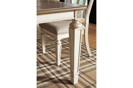Realyn Chipped White Rectangular Dining Extension Table by Ashley at Eve Furniture