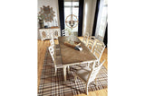 Realyn Chipped White Rectangular Dining Extension Table by Ashley at Eve Furniture