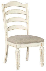 Realyn Chipped White Rectangular Extendable Ladder Dining Set by Ashley at Eve Furniture