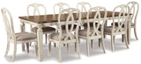 Realyn Chipped White Rectangular Extendable Ribbon Dining Set by Ashley at Eve Furniture