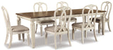 Realyn Chipped White Rectangular Extendable Ribbon Dining Set by Ashley at Eve Furniture