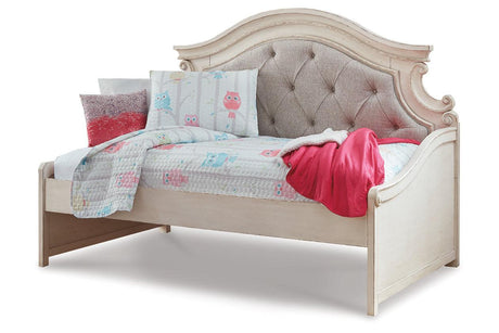 Realyn Chipped White Twin Daybed with 1 Large Storage Drawer by Ashley at Eve Furniture