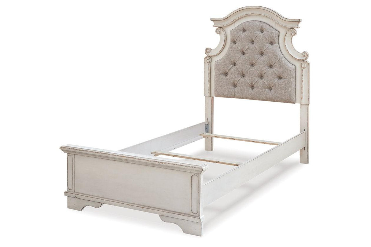 Realyn Chipped White Twin Panel Bed by Ashley at Eve Furniture
