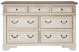 Realyn Chipped White Upholstered Panel Bedroom Set by Ashley at Eve Furniture